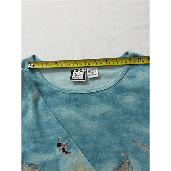 Take Two vintage 3/4 sleeve shirt cotton lighthouse sequins sailboats coastal L - Picture 11 of 16